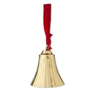 My Texas House Metal Hanging Bell with Velvet Ribbon Christmas Decor, Gold